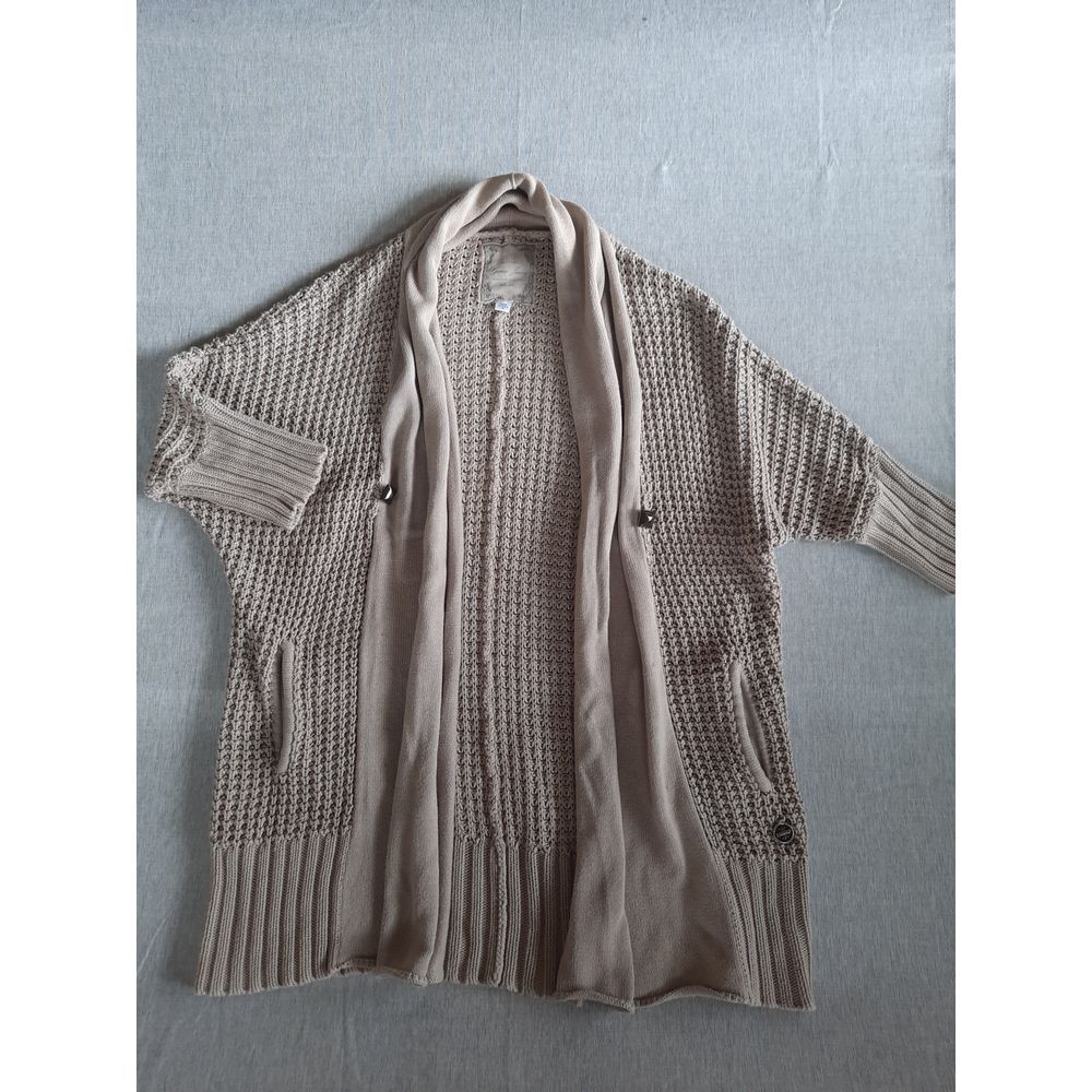 Guess Jeans Women Medium Knit Cardigan Relaxed‎ Fit Shrug Over Jacket Cream